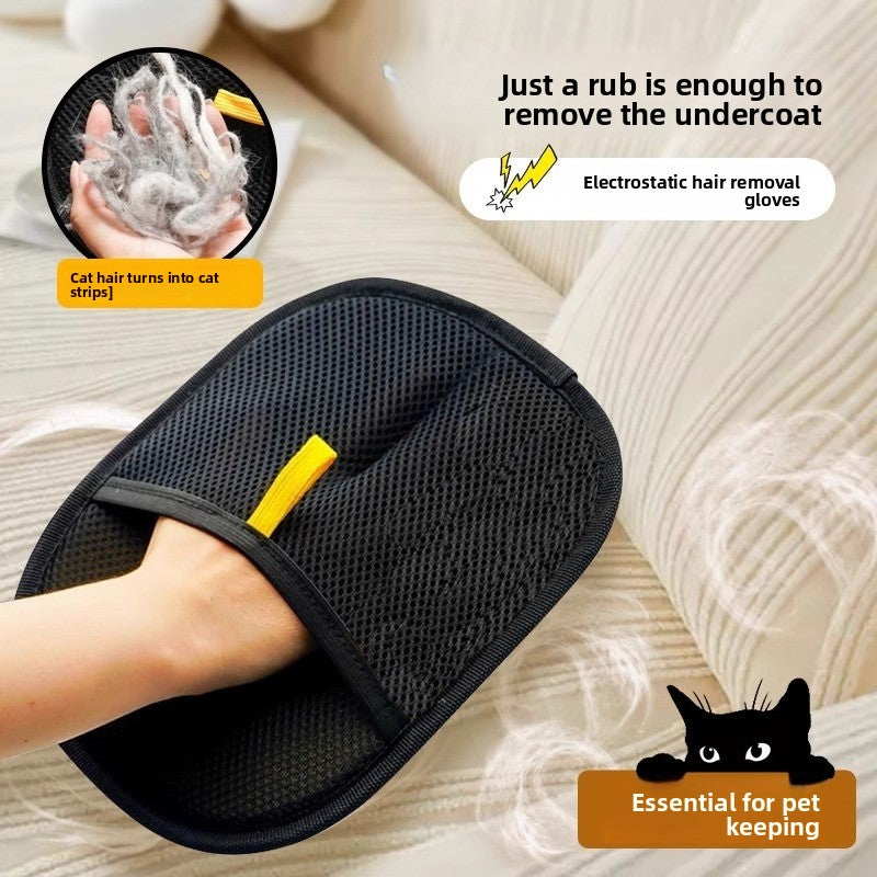 Electrostatic Pet Hair Removal Glove for Dogs and Cats