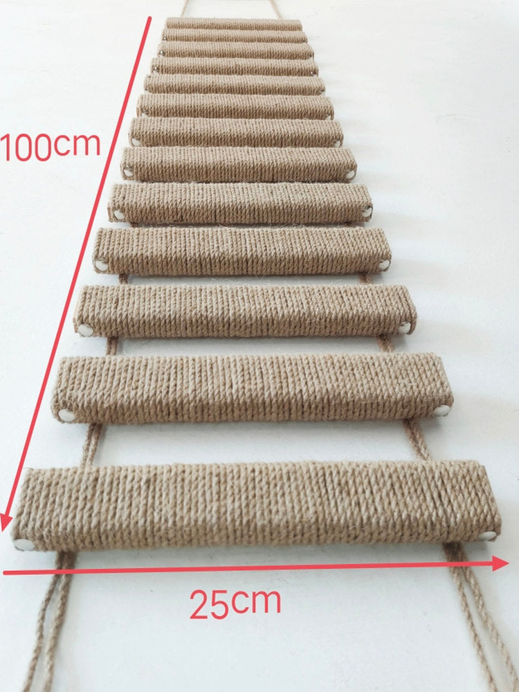 Cat climbing ladder and bridge with sisal steps, photo from another angle