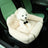 Square plush pet bed with removable cushion, main product photo