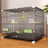Iron bird cage for budgies and cockatiels in black or white, view 2