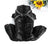 Fleece lined four-leg padded dog coat in Black, in use with a pet