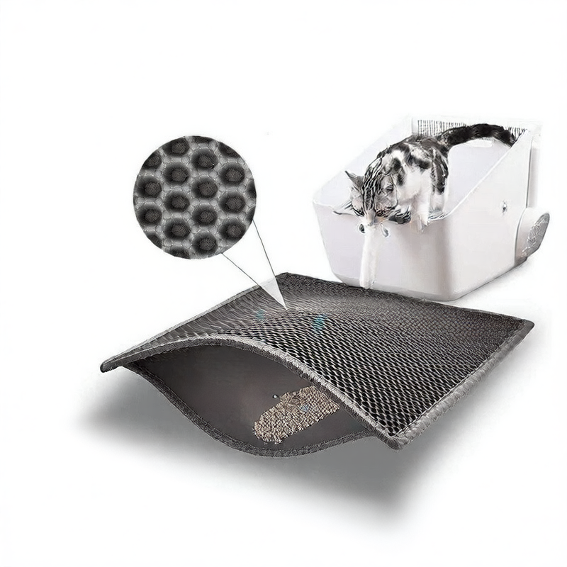 Waterproof Honeycomb EVA Litter Mat for Cats, Anti-Slip Base