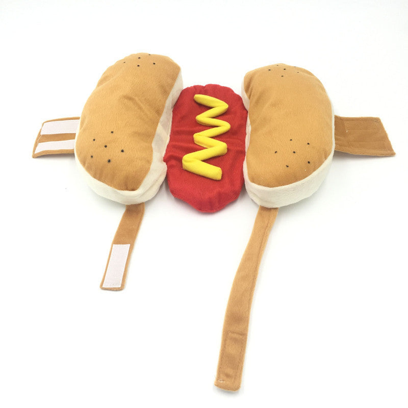 Hot dog print costume for dogs and cats, in Yellow, image 2