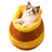 Honey jar shaped yellow flannel cat bed, product image 4