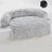 Dark grey long plush curved dog bed with raised sides, photo 71