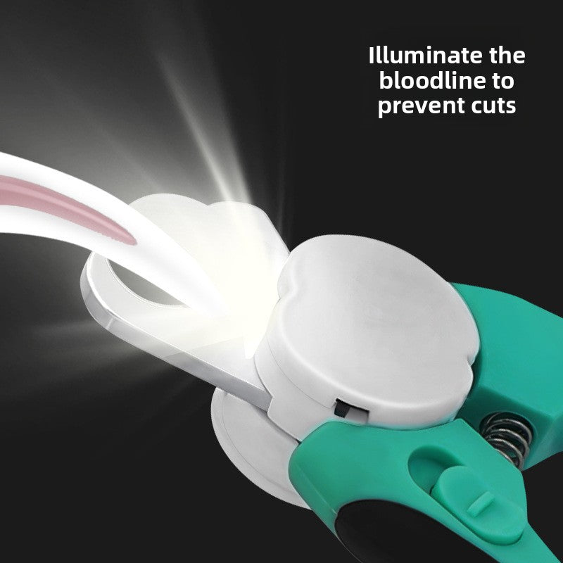 LED Illuminated Pet Nail Clipper with Safety Guard and Built-In Nail File