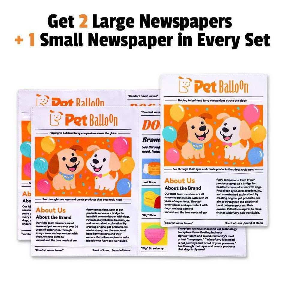 Crinkle newspaper dog chew toy