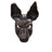 Latex dinosaur skull Halloween mask with movable teeth on a dog, view 14