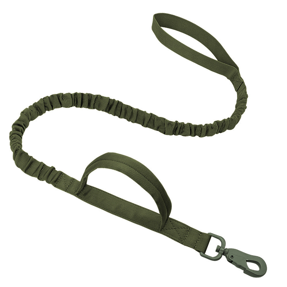 Khaki tactical dog collar and lead set for large dogs
