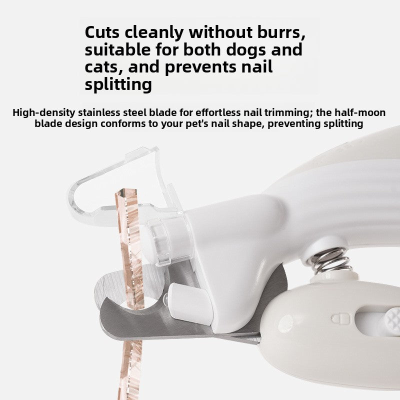 LED Pet Nail Clippers with Anti-Splash Cover and Bloodline Light