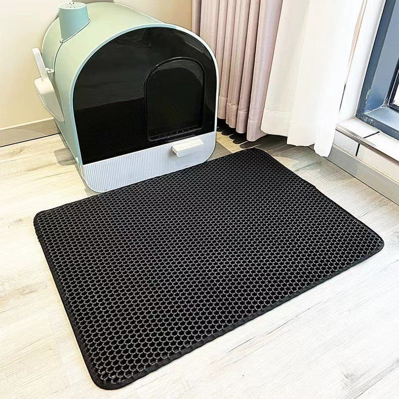 Waterproof Honeycomb EVA Litter Mat for Cats, Anti-Slip Base