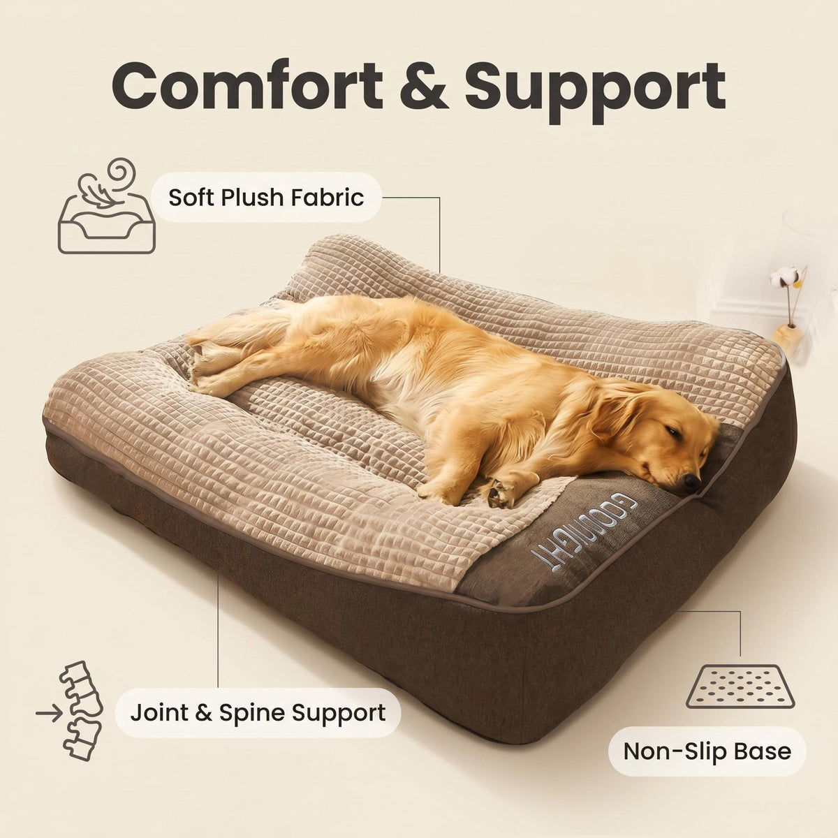 Zip Cover Dog Sofa Bed, Washable Dual Layer Sleeping Pad