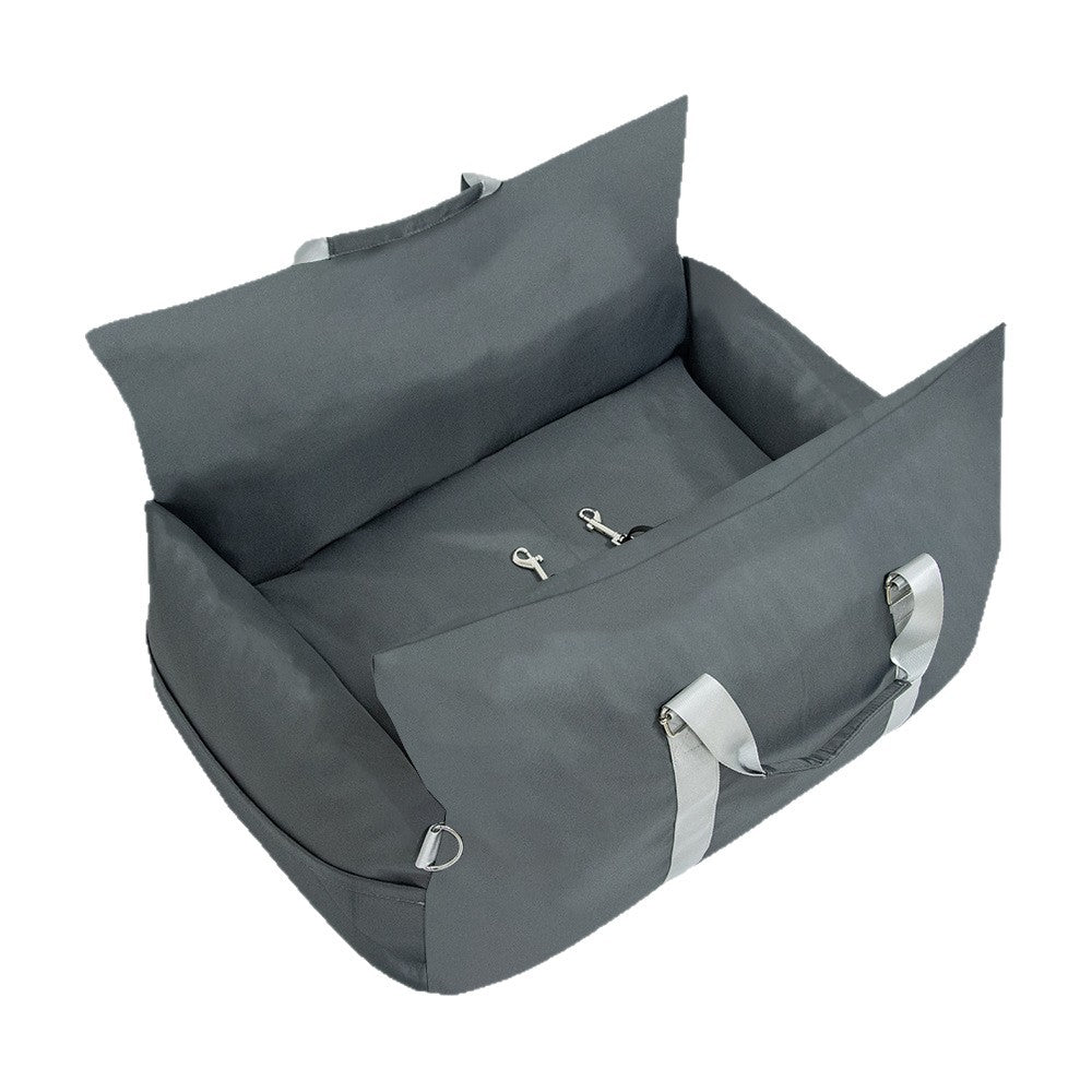 Portable soft pet travel bed with mesh sides and shoulder strap, photo 3