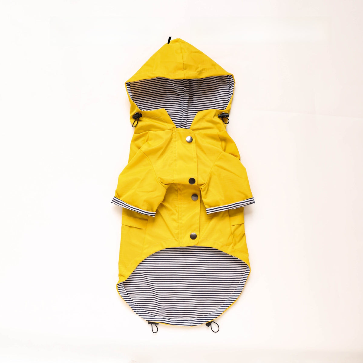 British retro thick dog raincoat with cotton lining in Pink, close-up detail
