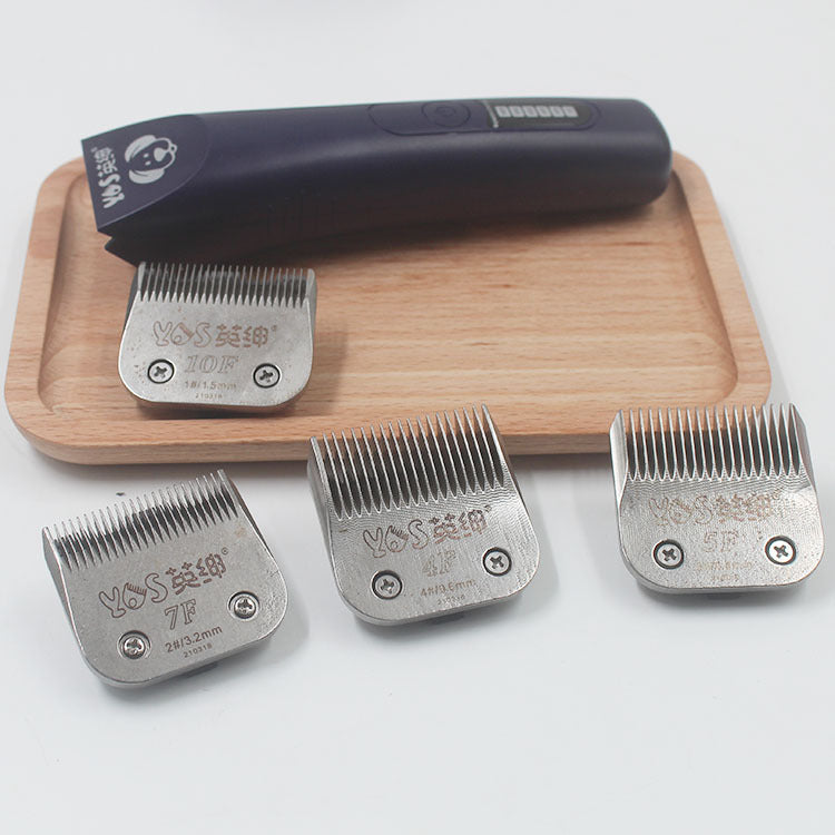 Rechargeable Cordless Pet Grooming Clipper with Four Interchangeable Cutter Heads