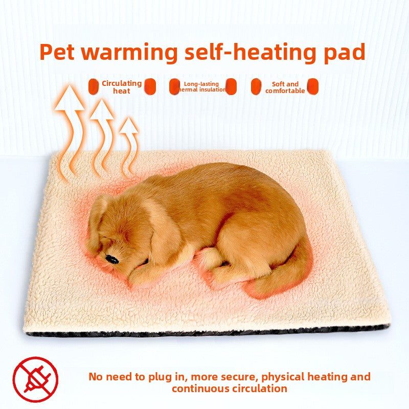 Pink footprint self-warming pet mat in 50 by 40cm