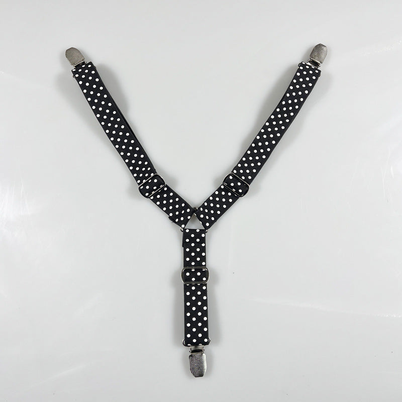 Adjustable elastic dog diaper suspender strap in plaid pattern, view 11