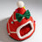Red Christmas cat bed with bow and tree print, view 4