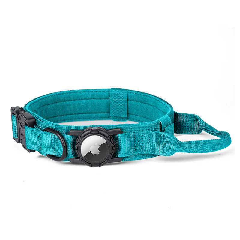 Wide nylon dog collar with AirTag holder pocket, tag not included, product image 14