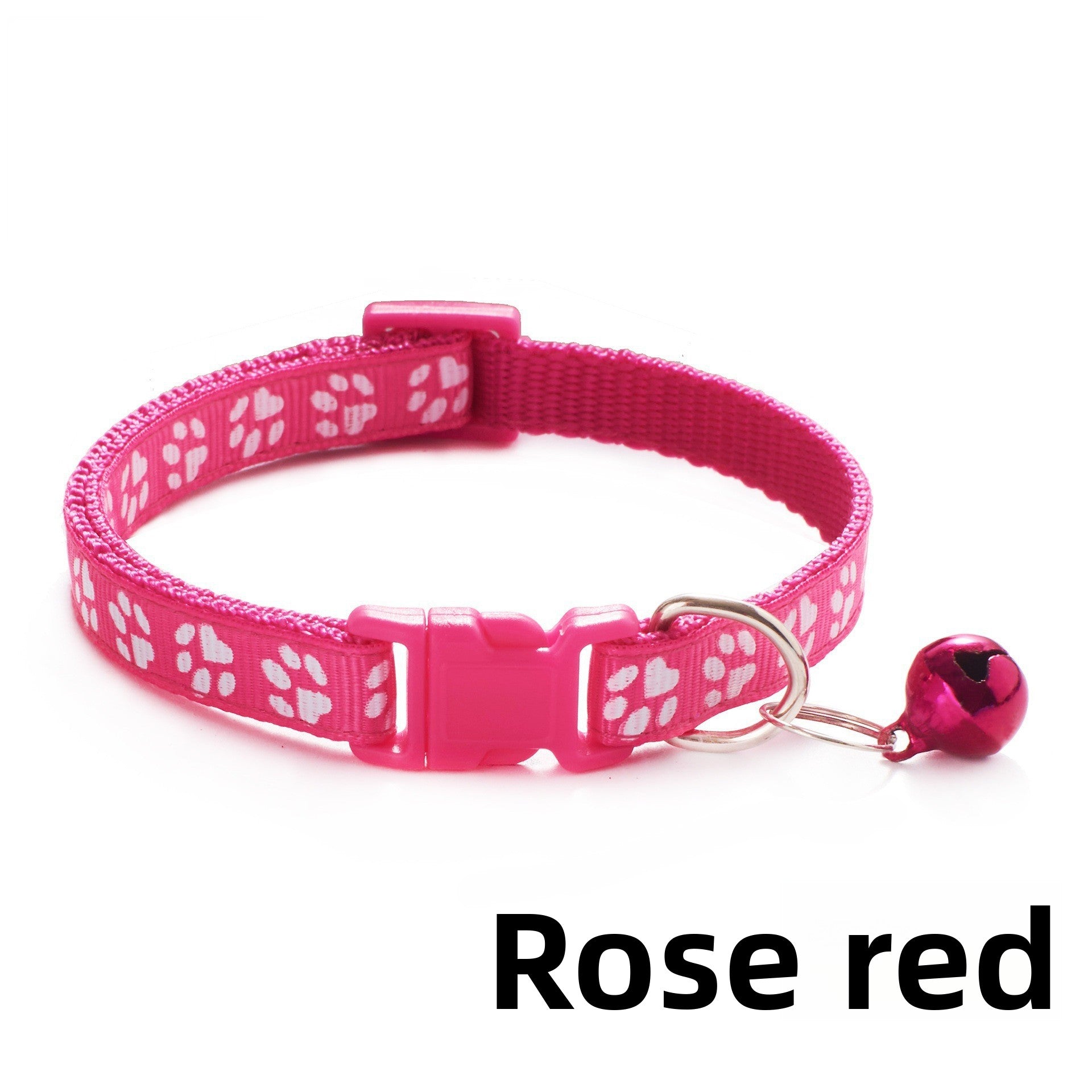 Elastic nylon cat collar with bell and paw print patch, product image 15
