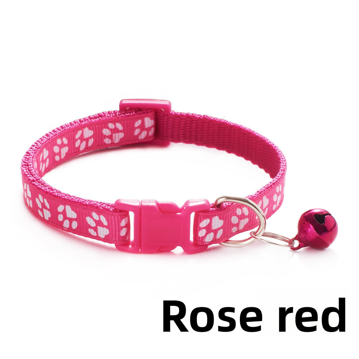 Elastic nylon cat collar with bell and paw print patch, product image 15
