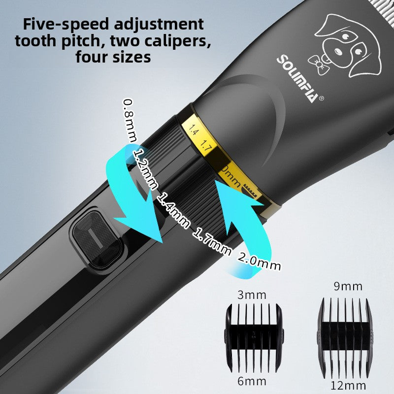 6500 RPM Cordless Dog Clipper with Guide Combs, 200 Minute Runtime