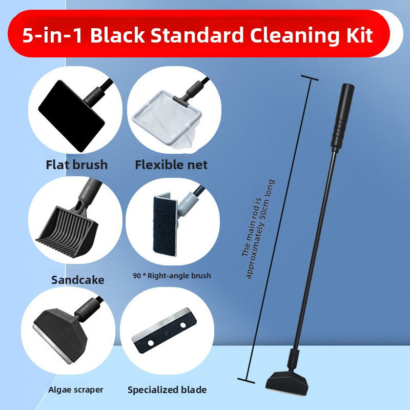 Fish Tank Cleaning Kit with Brush, Algae Scraper and Net