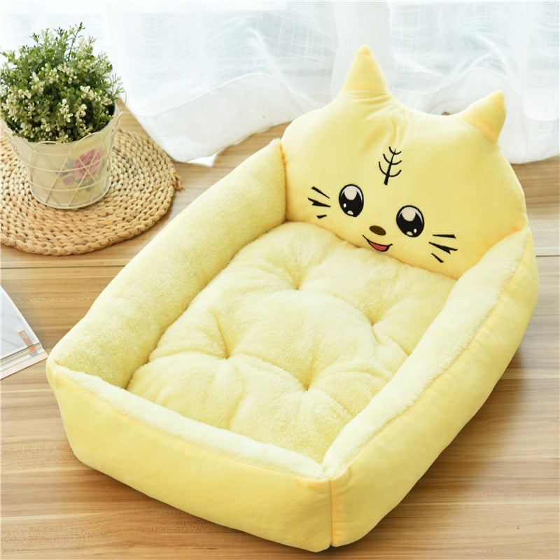 Cartoon Animal Pet Nest Bed, Soft Padded Mat for Cats and Dogs