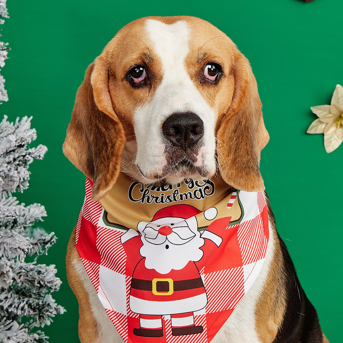 Cartoon print pet bandana for dogs and cats in Design 22, material detail