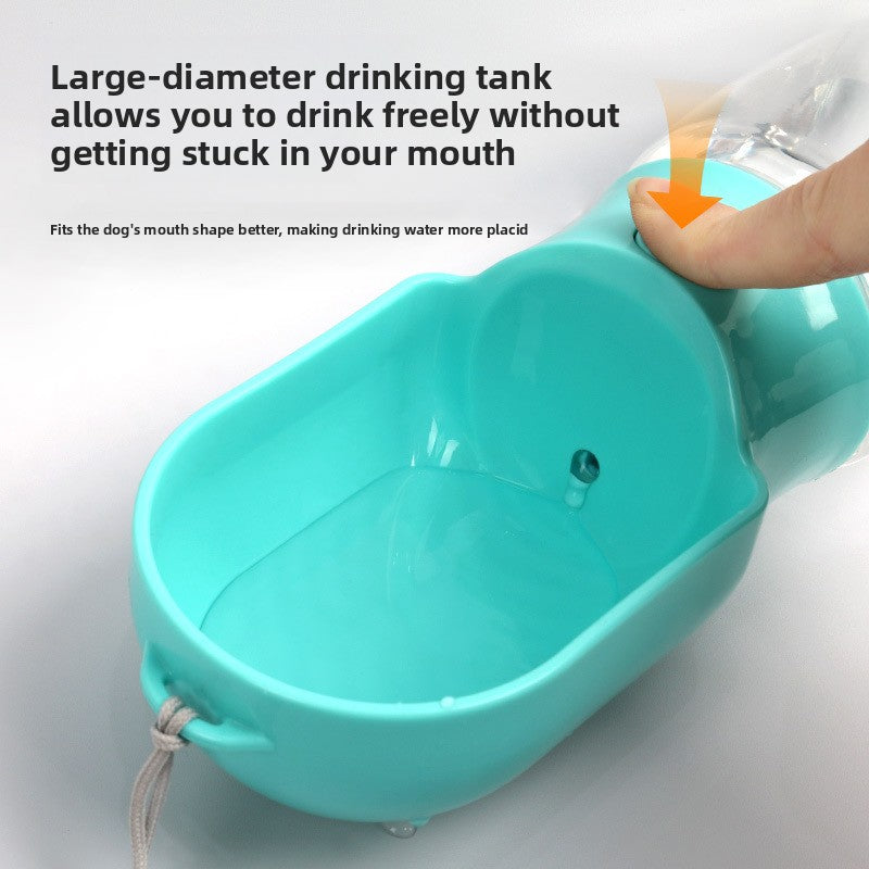 Portable Dog Travel Water Bottle with Built-In Food Container and Leak-Proof Lid
