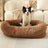 Raised edge cotton dog bed with curved sides and soft cushion, photo 36