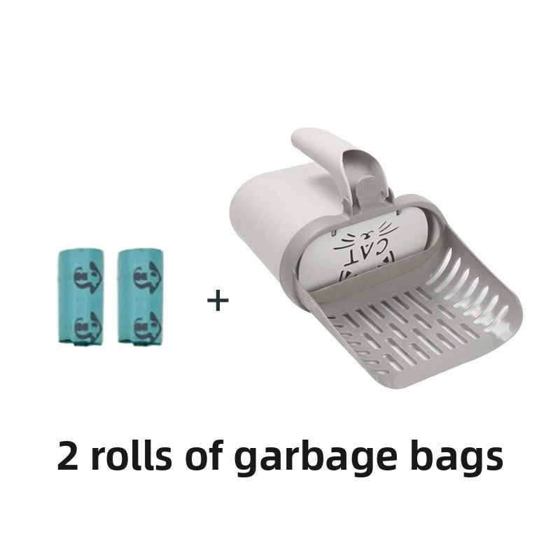Large Capacity Cat Litter Shovel with Guard and Bag Storage