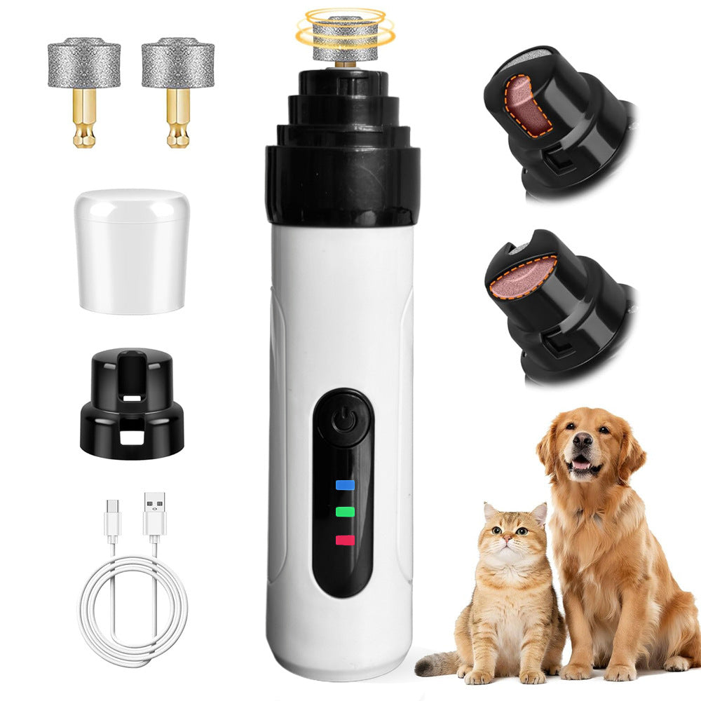 Dual Speed Pet Nail Grinder with LED Light and Diamond Head