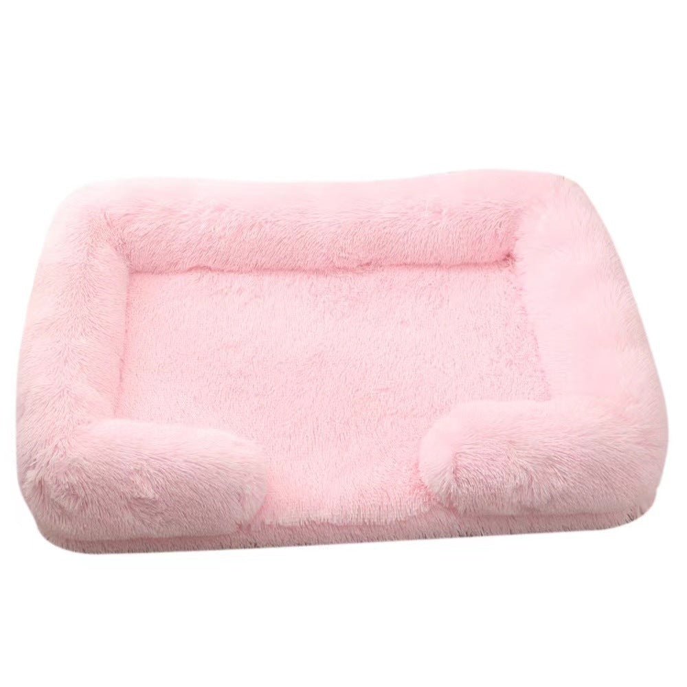 Round Enclosed Plush Cat Bed for Cats and Small Dogs