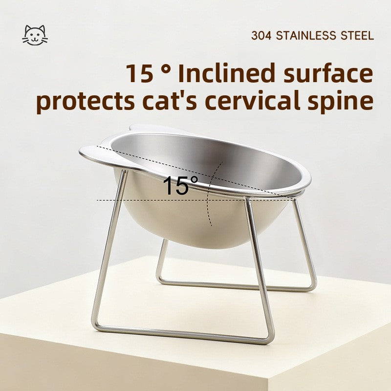 Stainless steel hanging pet bowl with cage stand