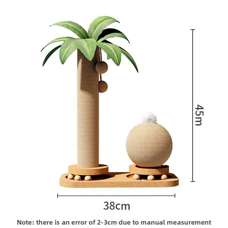 Palm tree cat climbing frame with rotating top and ball toys, photo 5
