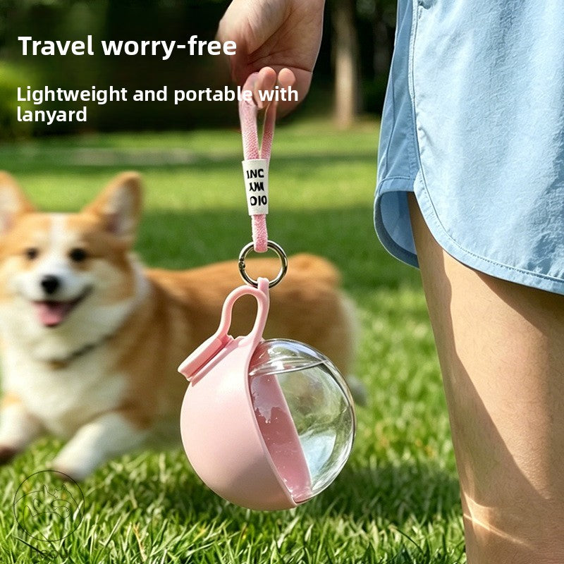 Blue foldable pet travel water cup for dogs, view 2