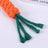 Knotted cotton rope carrot dog toy with colourful knots