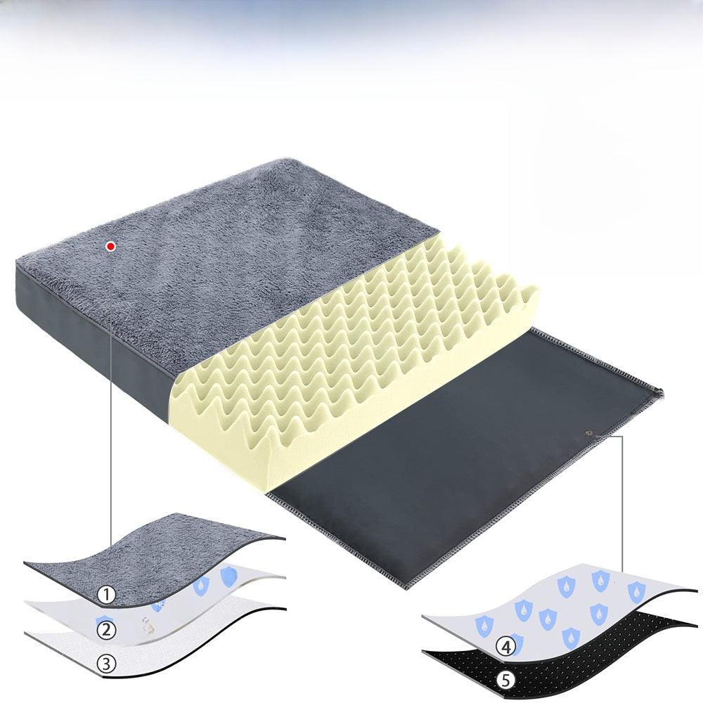 Scratch-resistant plush crate mat for dogs, alternative angle view