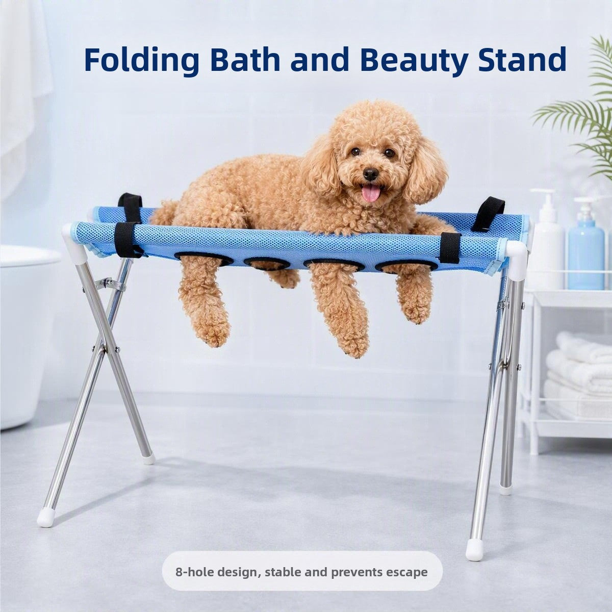 Foldable pet grooming table with quick-dry mesh top, photo 2 of 10