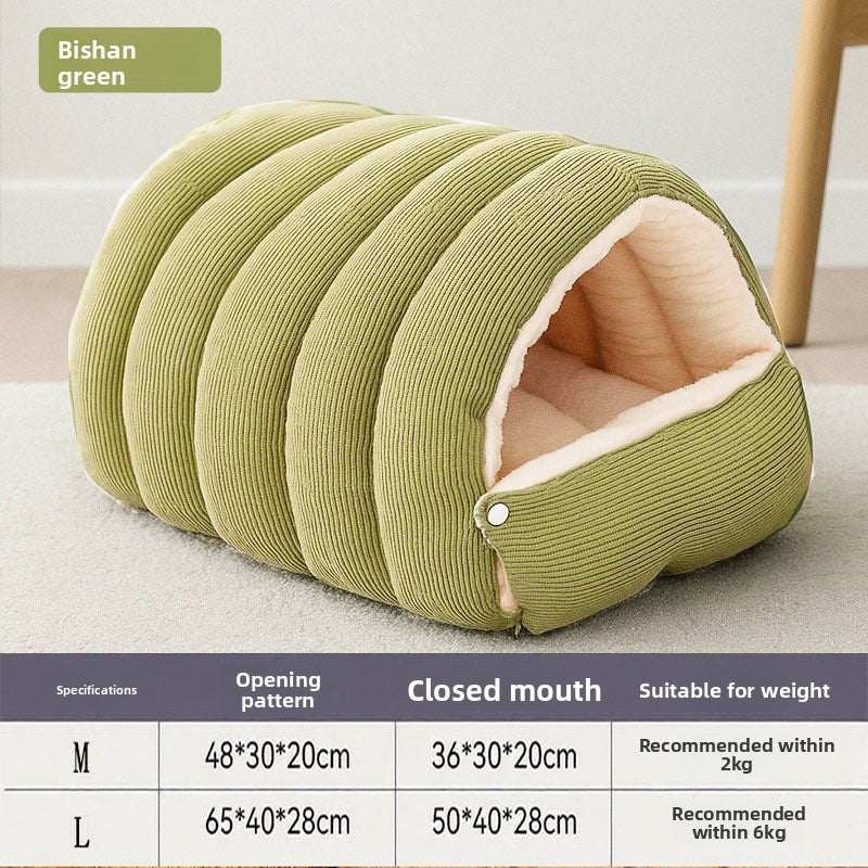 Enclosed washable cat cave bed with removable cushion, medium size, view 8 of 17
