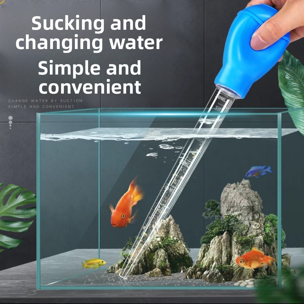Fish Tank Squeegee Water Changer for Aquariums and Turtles