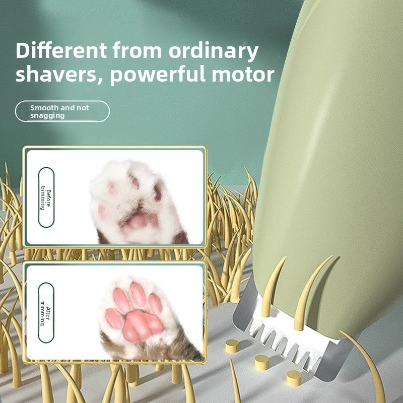 Compact Pet Hair Trimmer with Rounded Ceramic Blade