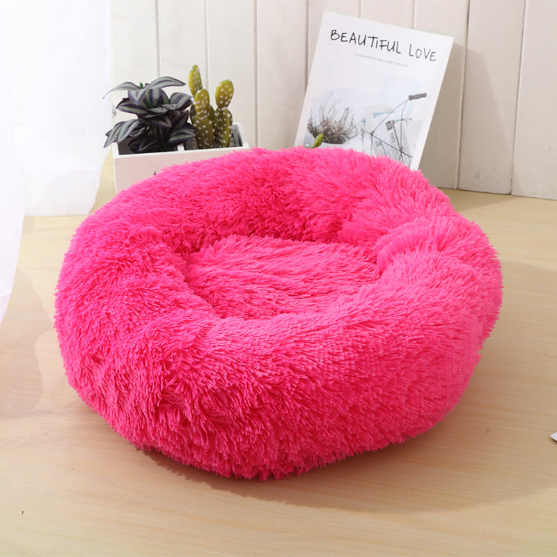 Plush donut pet bed for cats and small dogs, photo 29 of 80