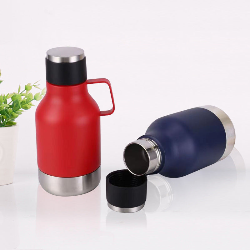 40oz Stainless Steel Insulated Pet Water Bottle with Cup Lid and Bowl Base, 1200ml