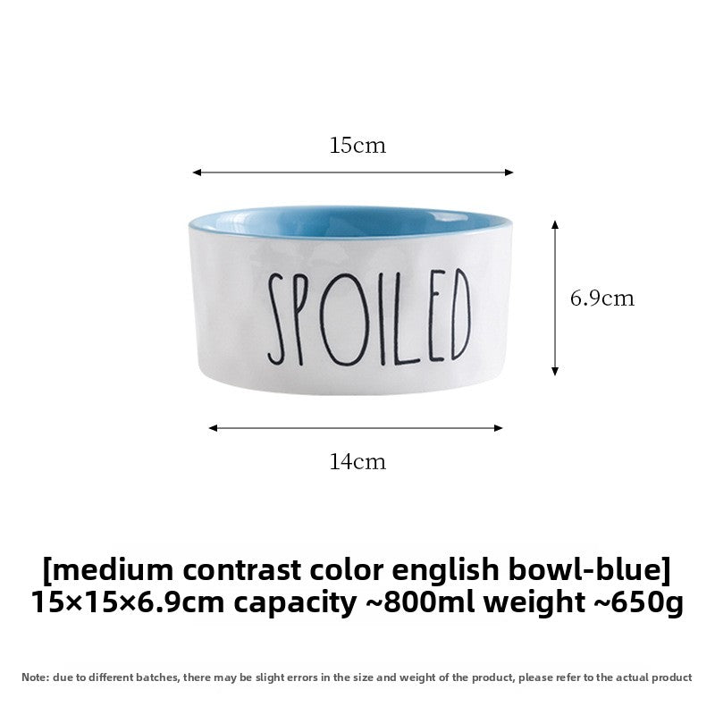 Creative Contrasting Color Ceramic Pet Bowl
