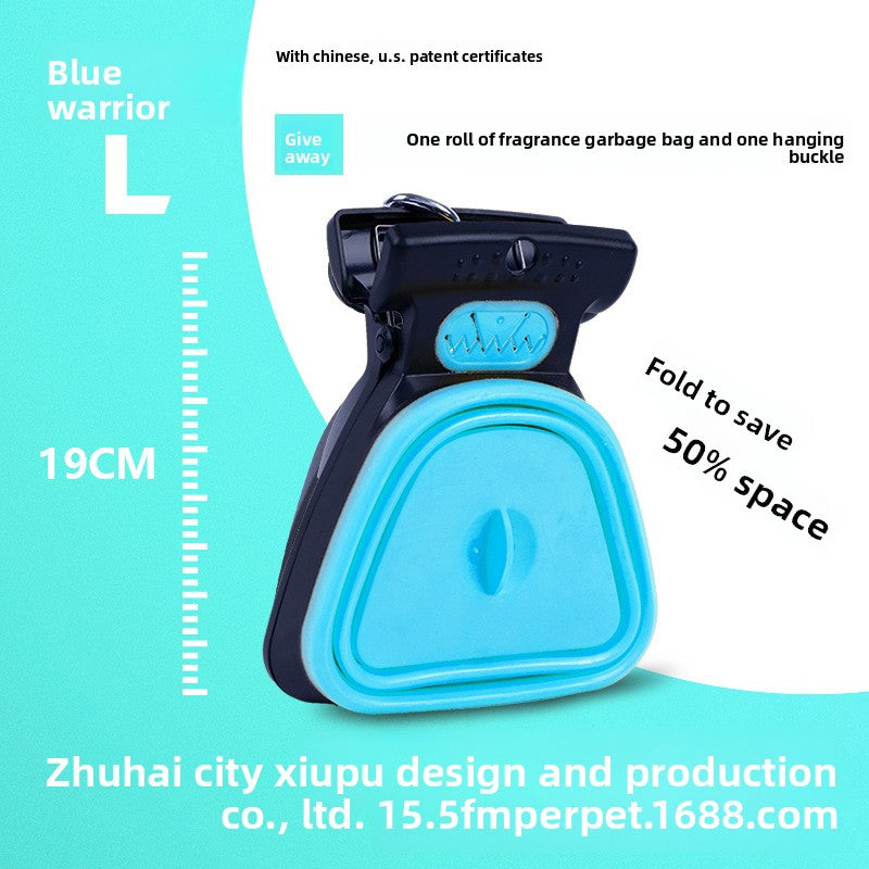 Foldable Dog Poo Scooper with Bag Holder, Portable Waste Picker