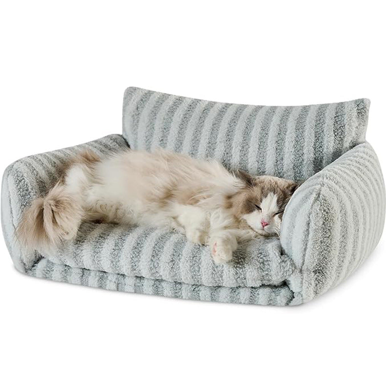Fluffy plush double-layer pet sofa bed for cats, photo 5 of 7