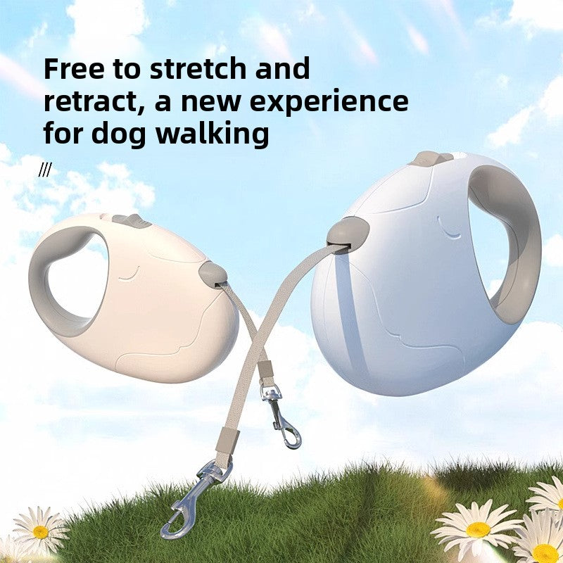 Compact retractable dog lead in 4 pastel colour options