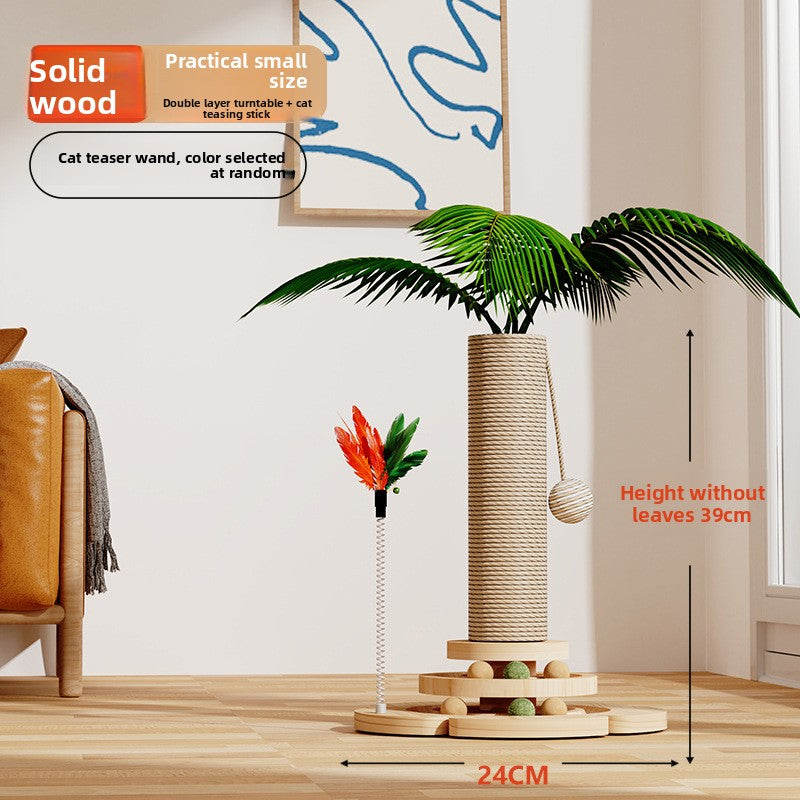 Plant style sisal cat scratching post with leaves, photo 11 of 19
